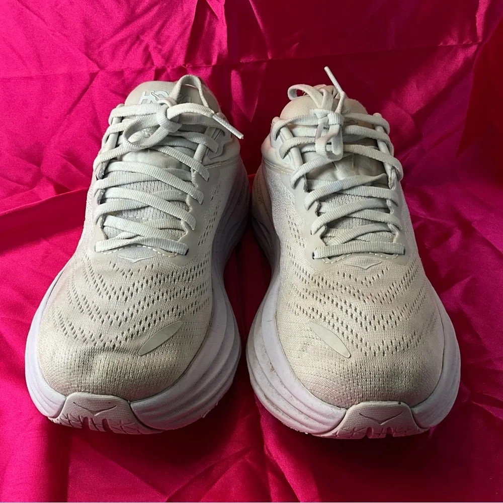 Hoka one no Bondi Women's Cream Athletic Shoes 9D - Picture 6 of 11